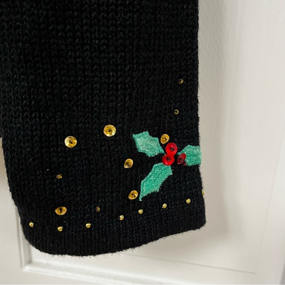 Christmas Cardigan embroidered Appliquéd Sequins Beaded Cardinals Size PM NWT - Picture 6 of 16